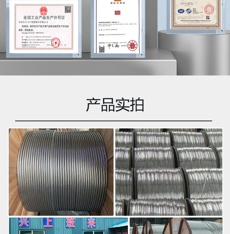 Feiniu Cable Aluminum Clad Steel Strand JLB-300 35A 40A Lightning Protection Grounding Wire Cable Manufacturer Production and Sales