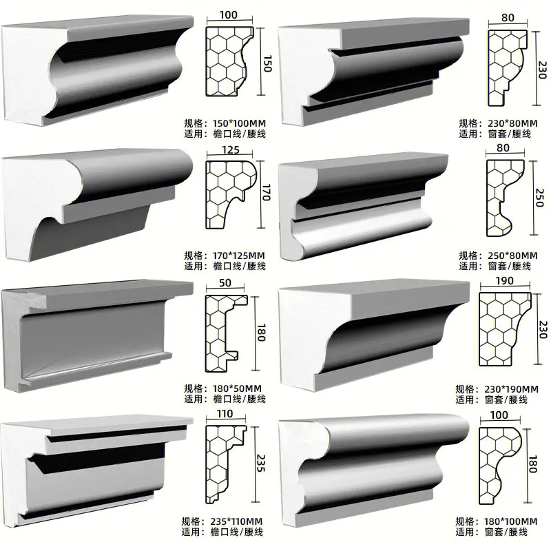 External wall eps foam line installation matched with stone like paint construction contractor material Hengyi Building Materials