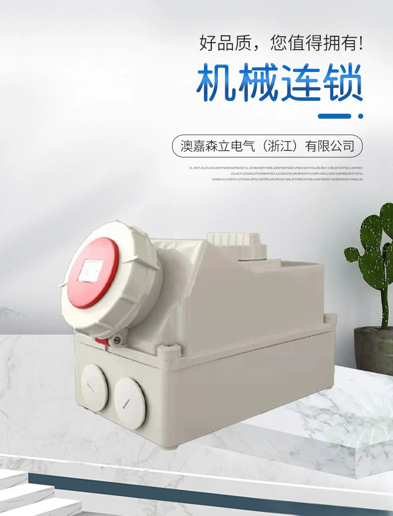 Aojia Senli Electrical Machinery Chain Socket Waterproof Switch Socket Terminal Port with Switch Customization