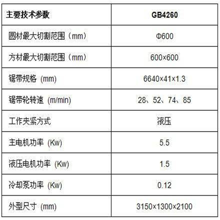 GB4260 Sawing Machine Horizontal Double Pillar Metal Plate Cutting Equipment with Simple Structure