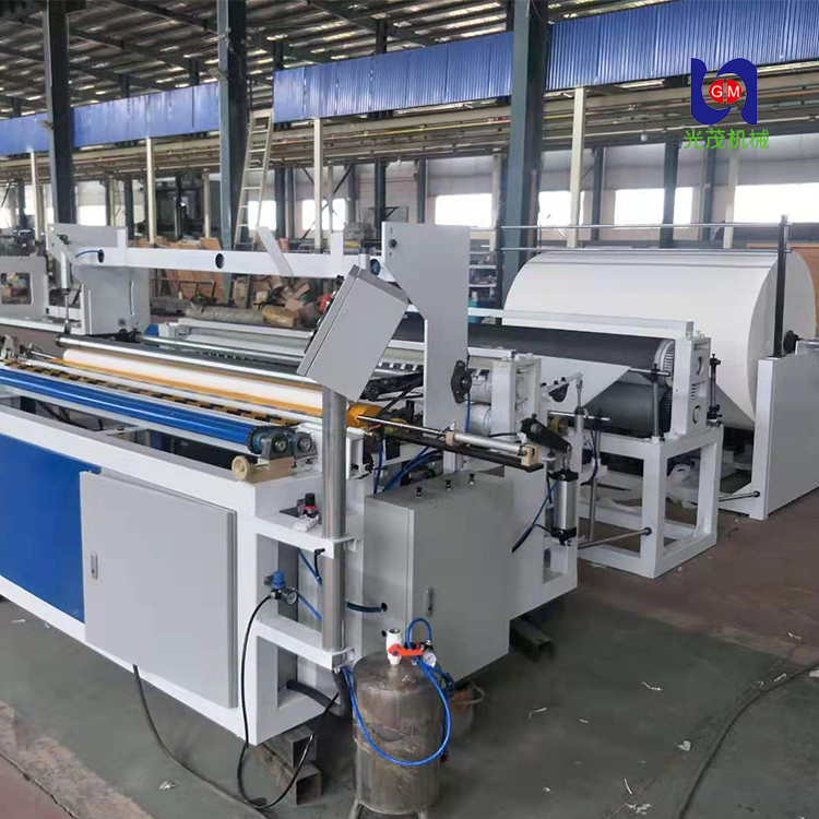 Guangmao Rewinding Machine Small 1880 Fully Automatic Toilet Paper Deep Processing Equipment Touch Screen Control, Daily Production of Three Tons