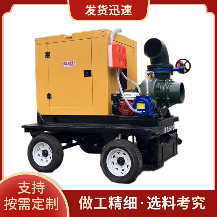 HW250 10 inch mixed flow pump truck trailer model flood prevention emergency drainage pump, self priming cast iron pump