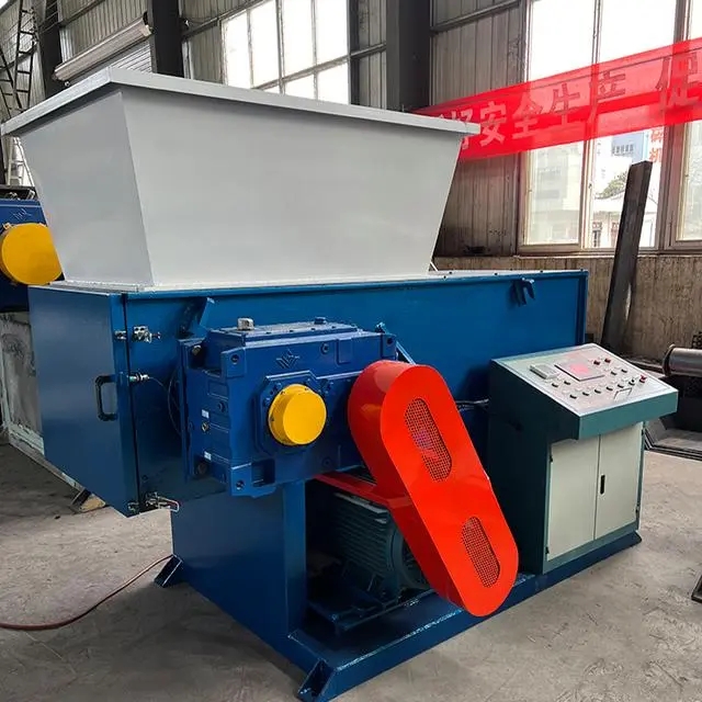 800 type single axis shredder recycling and crushing waste plastic machine head material hydraulic roller film shredder