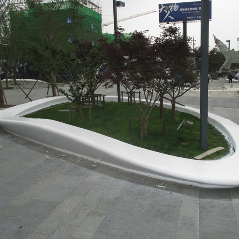 Large shopping mall outdoor landscape fiberglass seats casual customized design manufacturer