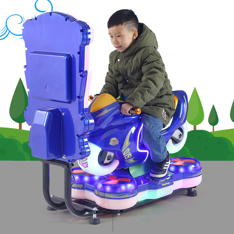 New Children's Coin 3D Video Rocker Car Launched in Supermarket, Fast Motorcycle Racing Car, Children's Swing Machine