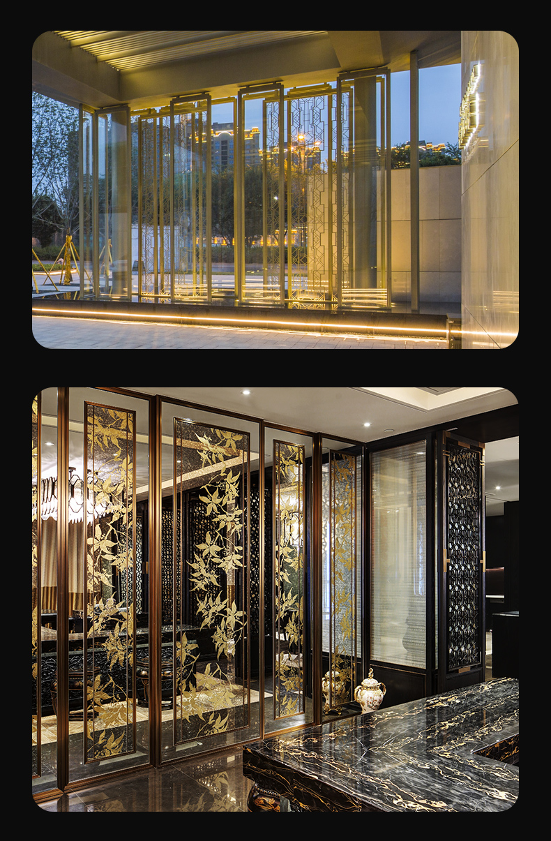 Tedun Art Sandwich Silk Glass Partition Wall Screen Hotel Sliding Door Custom Sandwich Metal Wire Sample