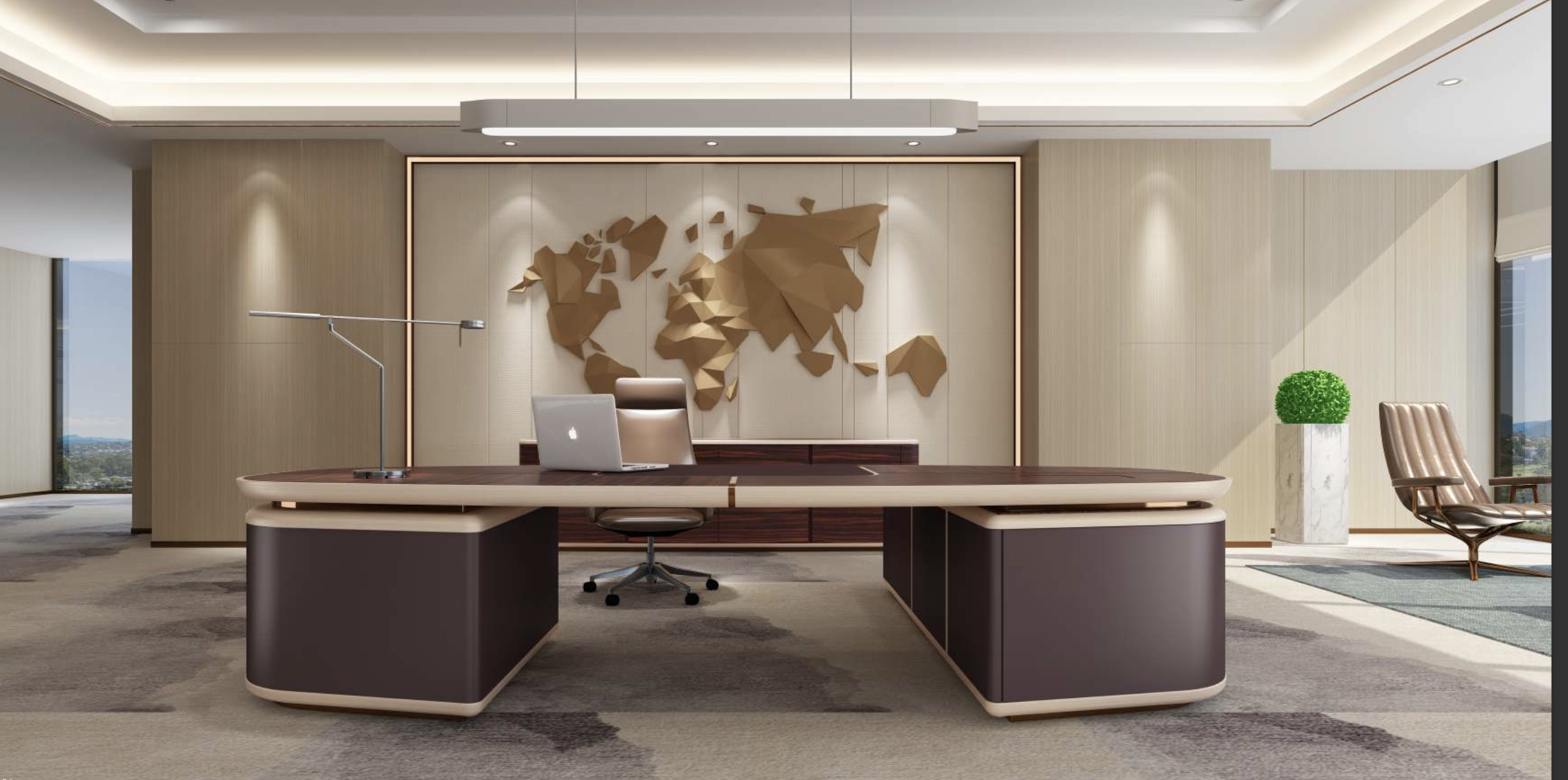 Simple modern boss office furniture customization Chairman General Manager Supervisor Solid wood desk chairs