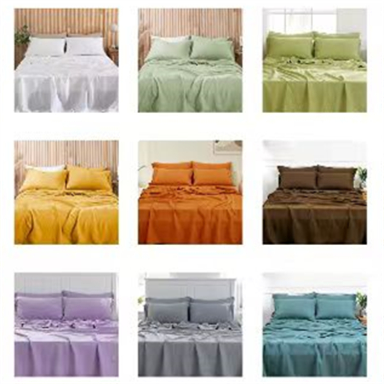 Yarn dyed washed linen fabric Solid colored linen fabric Home textile bedding Sofa curtains Blue cloth Renwang