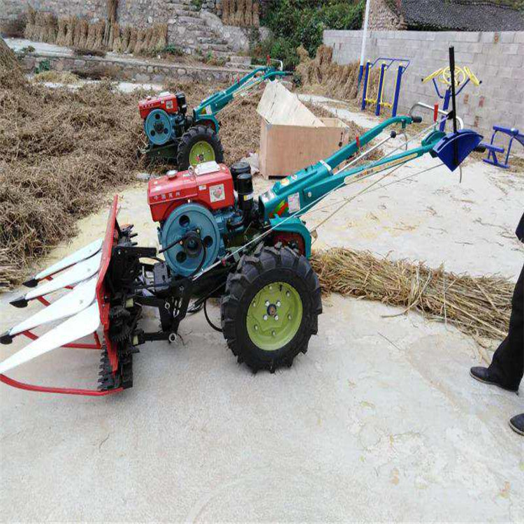 Integrated rice and wheat harvester, hand-held ryegrass mower, small four-wheel front lawn mower