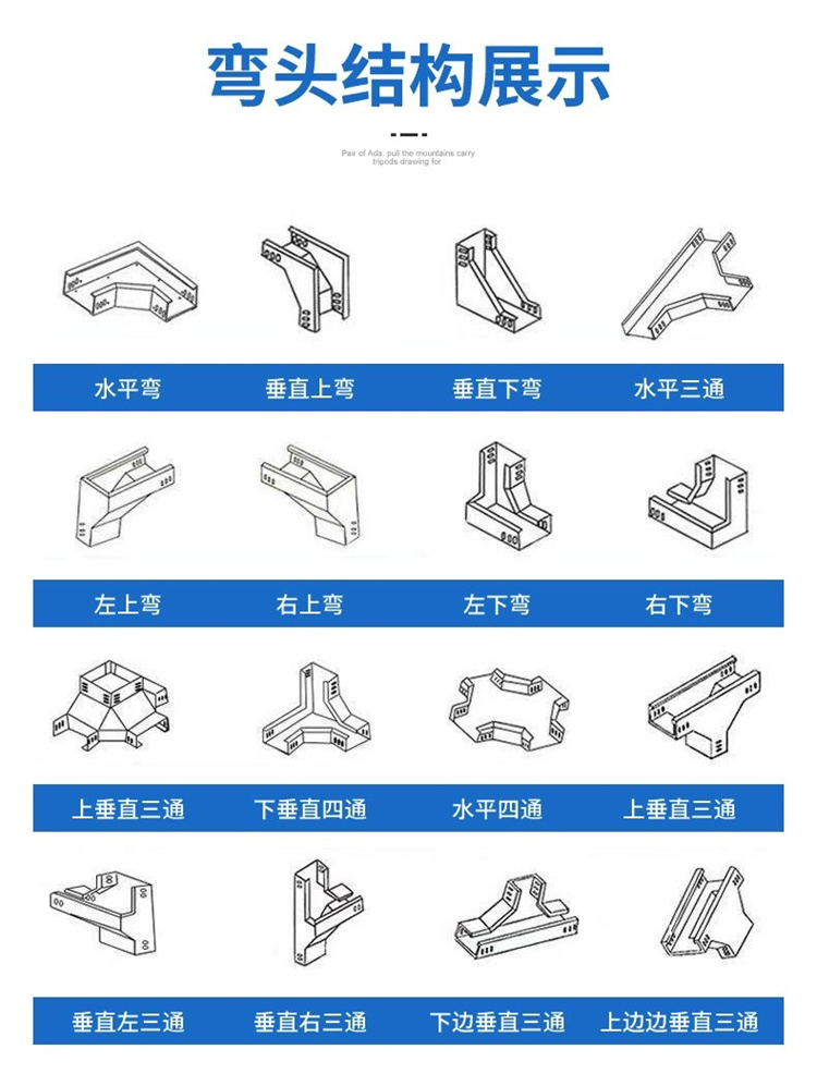 Zhanrui fiberglass cable tray, fireproof and flame-retardant power cable wiring box, slot elbow, tee, 100 * 50 * 0.3