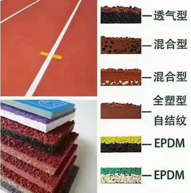 School sports plastic track, breathable, mixed type, fully plastic, corrosion-resistant, new national standard EPDM with good resilience