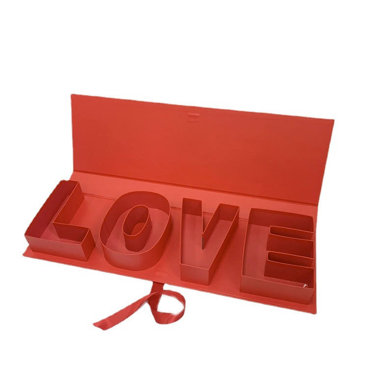 LOVE Letter Valentine's Day Flower Gift Box Packaging Multiple Colors Valentine's Day Ribbon Gift Box