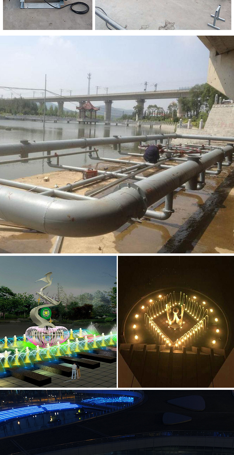 Square Dry Land Music Fountain (Large Lake Water Feature Water Curtain Water Show) - Support Customization