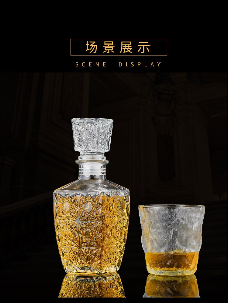 Professional customized high-end decanter square diamond foreign wine bottle with excellent quality and exquisite craftsmanship