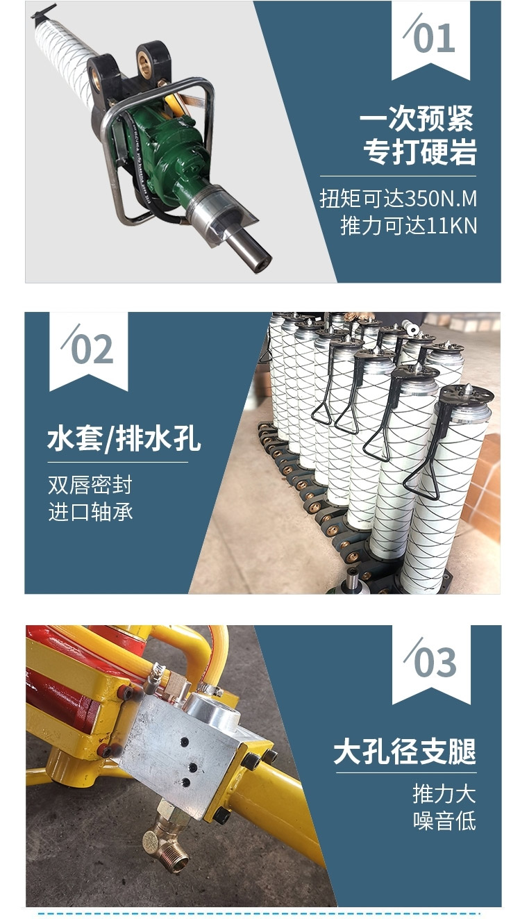 Pneumatic anchor rod drill MQT-130/3.2 torsion force 130KN for underground use in coal mines