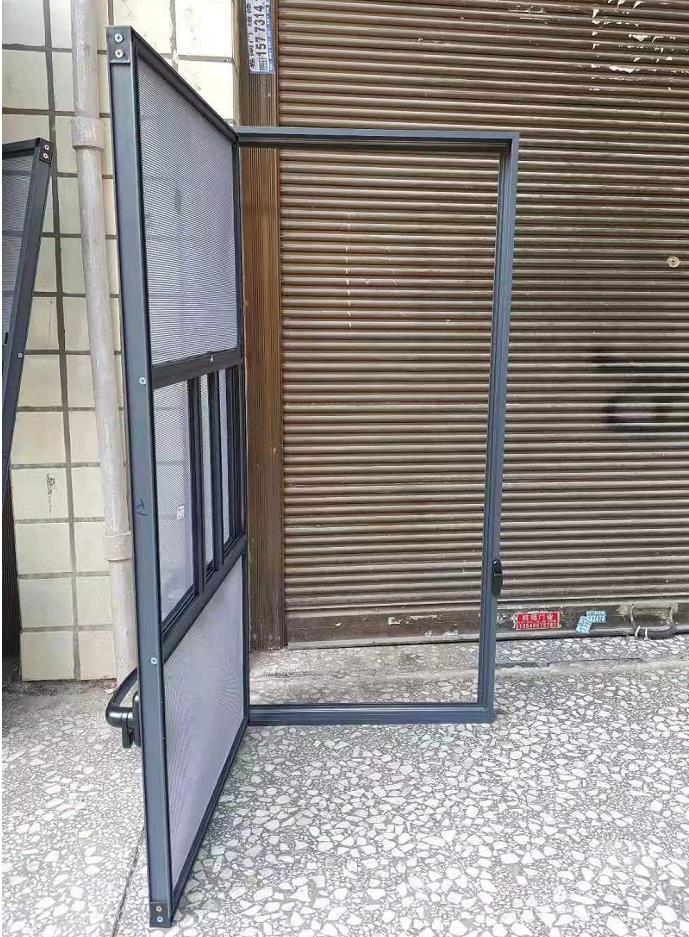 Trackless invisible screen door, folding screen door, screen window door, retractable and sliding aluminum alloy frame, mosquito proof and sand resistant window door