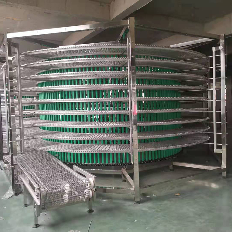 Non standard customized food bread cooling spiral tower 304 stainless steel corrosion-resistant mesh belt spiral quick freezing equipment