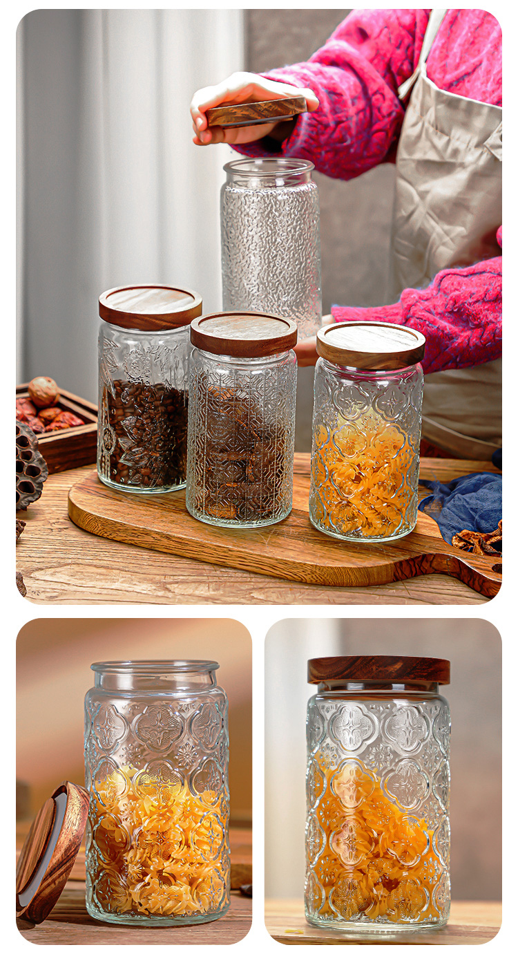 Large Capacity Household Snack Tea Can Kitchen Miscellaneous Grain Storage Can Multifunctional Glass Storage Can Relief Sealed Can