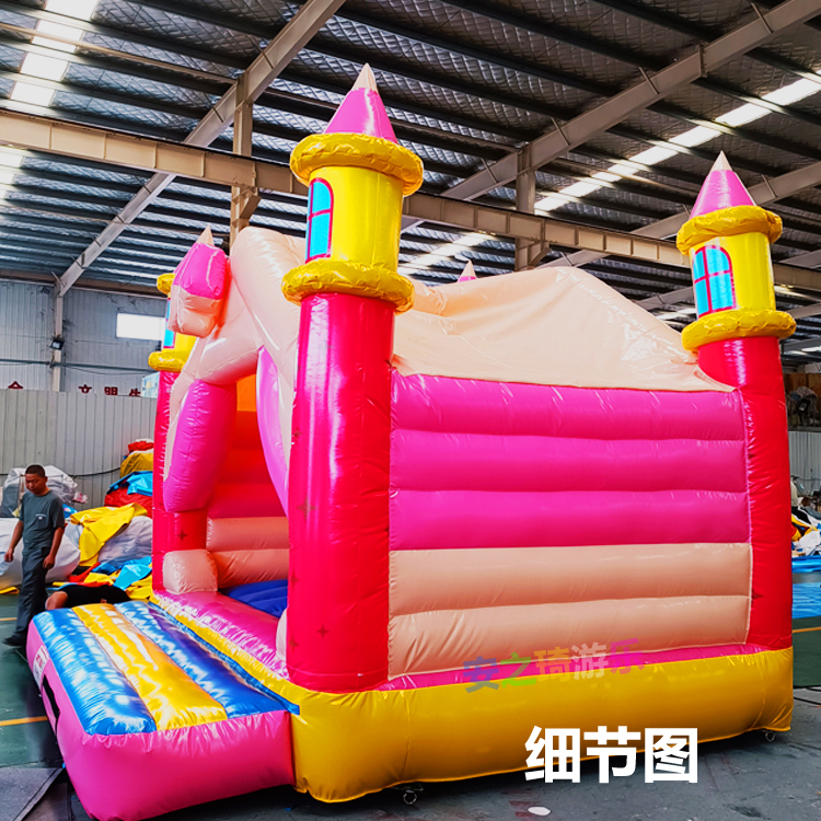 Export Pink Customized Small Castle Large Inflatable Toys Children's Trampoline Slide Square Stall Entrepreneurship