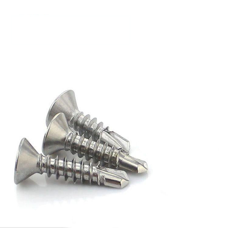 410 stainless steel cross countersunk head drilling tail self tapping self drilling screw, color steel tile self tapping wood screw