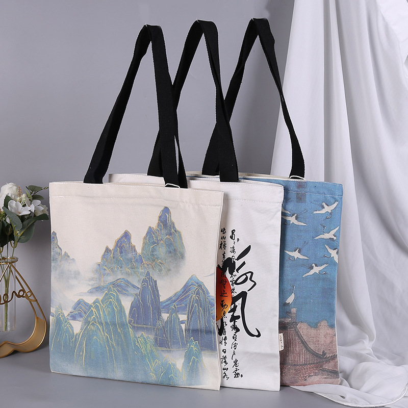 Customization of canvas bags, portable spot canvas shopping bags, wholesale, customizable patterns, canvas bag manufacturers