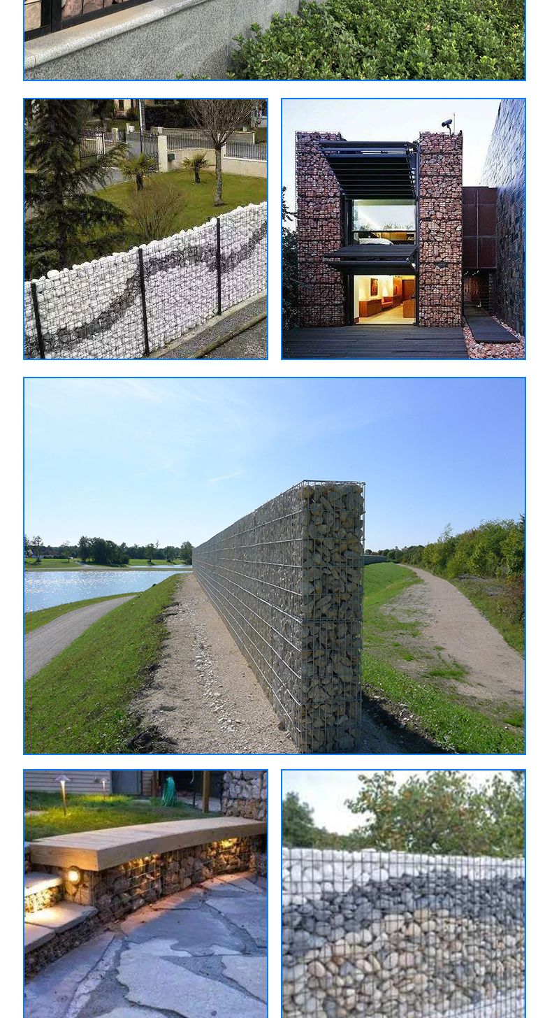 Reinforced gabion with cobblestone park landscape, welded gabion mesh box, gabion mesh retaining wall