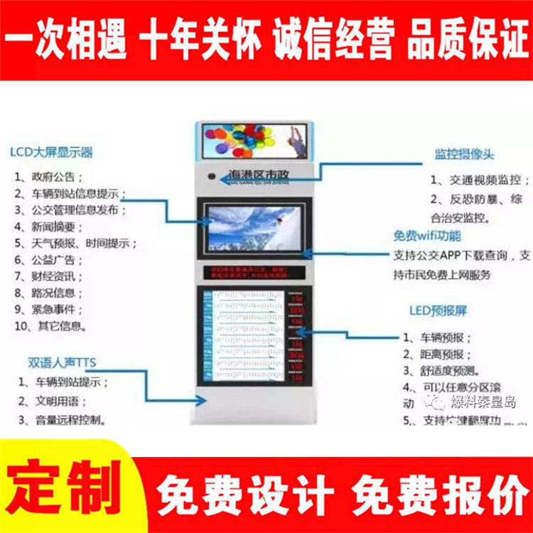 Multifunctional electronic station sign light box LED screen for station warning, voice broadcasting, remote control