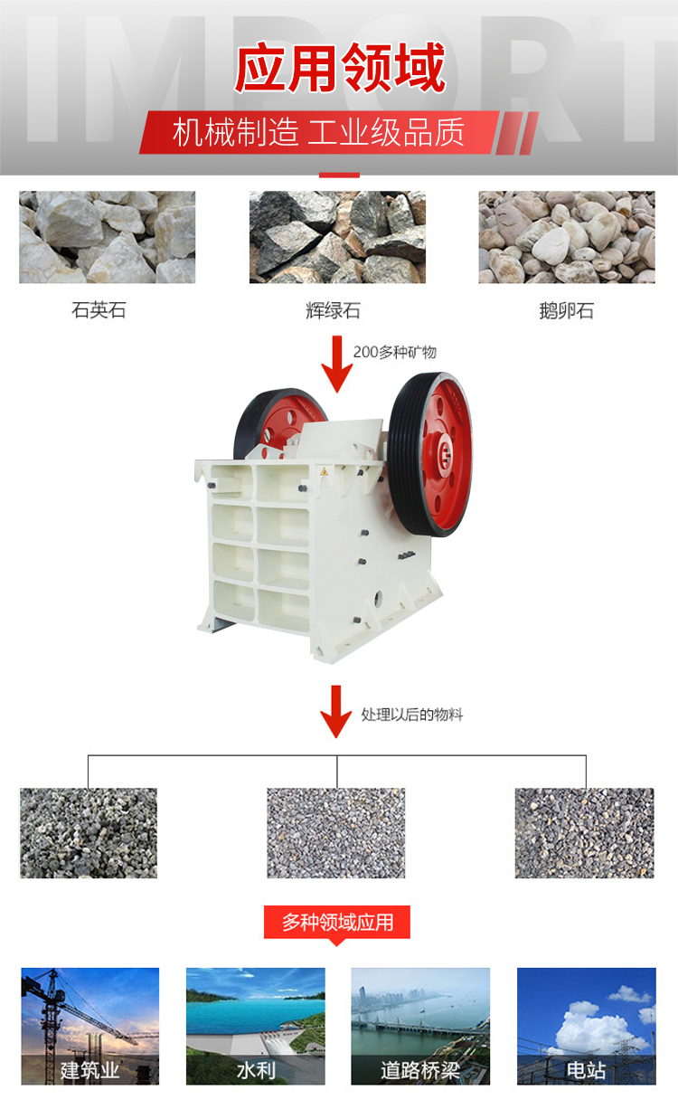 Standard concrete test block crusher 250x400 jaw crushing and screening integrated machine steel plate jaw crusher