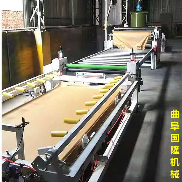 Automatic gluing and pasting machine for glass magnesium board, no paint ecological board, PVC film pasting and flat pasting machine, wood grain paper pasting machine