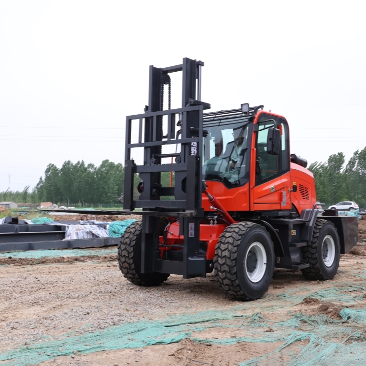 Off road forklift 3t four-wheel drive 5t multi-function 3.5t hydraulic loading and unloading truck seat driving diesel lift Cart