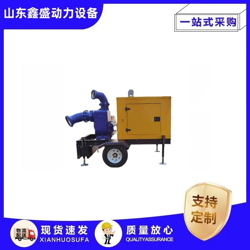 Mobile flood prevention pump truck, 1000 cubic meters diesel engine water pump unit, mobile pump station, self priming pump, 450 rpm