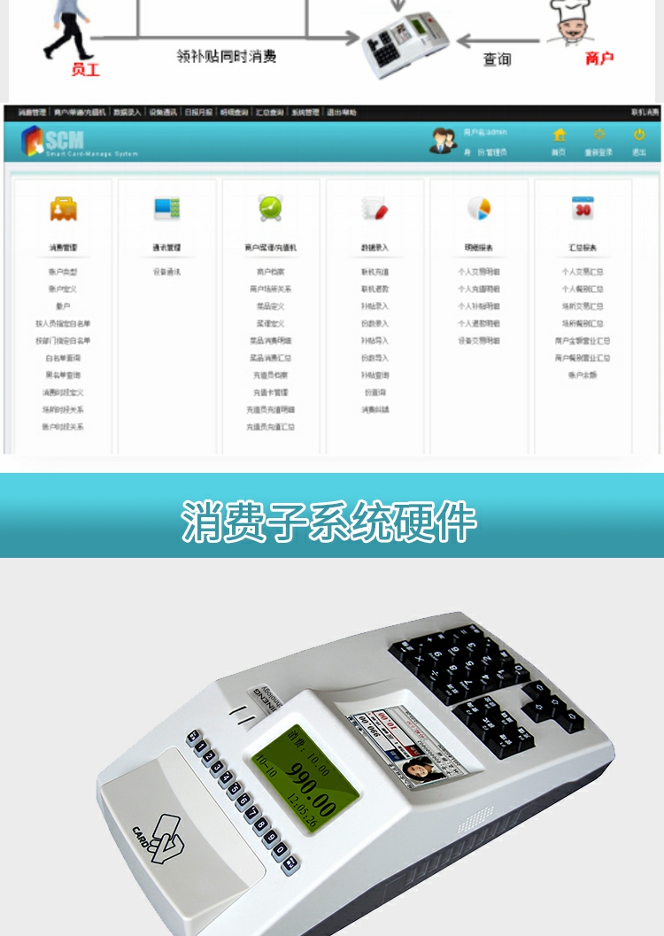 Campus Consumer Machine H90 School Canteen Multifunctional Card Consumption System