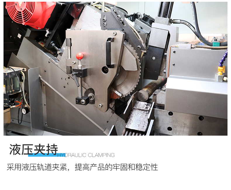 A metal circular saw machine that saves materials and labor, and is easy to operate. It cuts bars, steel pipes, and pipes. It is a manual cutting machine