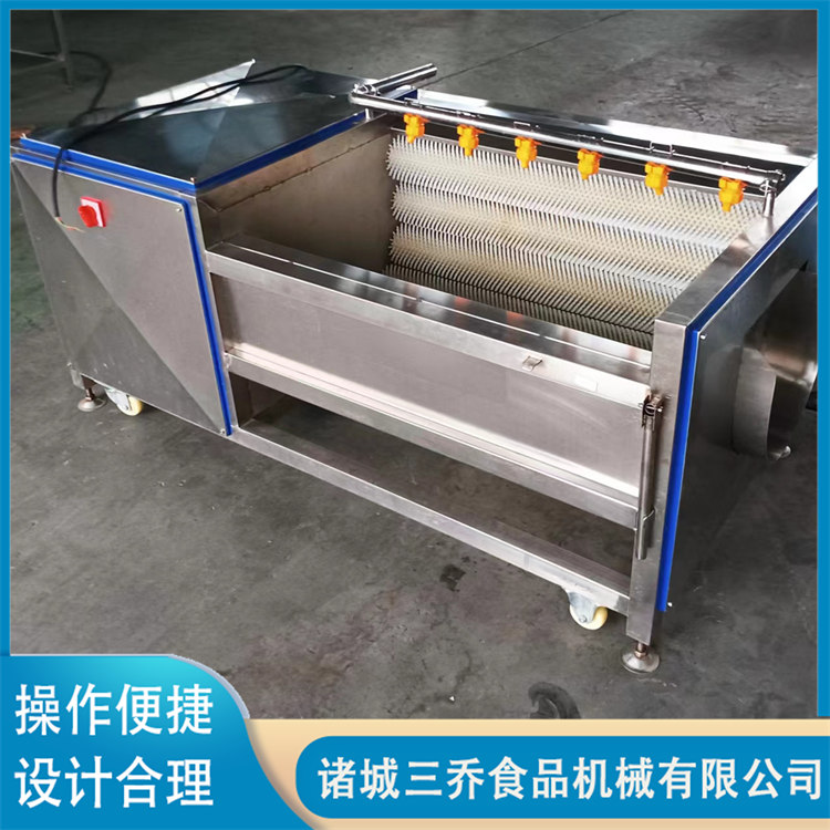 Roller cleaning machine for roots, fruits and vegetables, brush cleaning equipment, fully automatic potato and sweet potato peeling machine