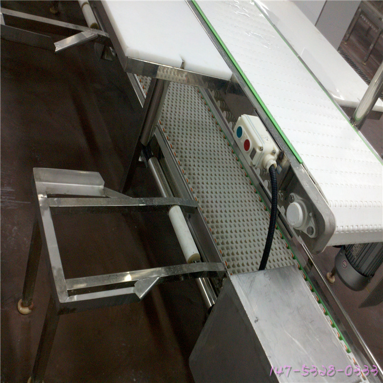 Meat segmentation conveyor belt, stainless steel 304 frame, PU mesh belt, customized length, Trent