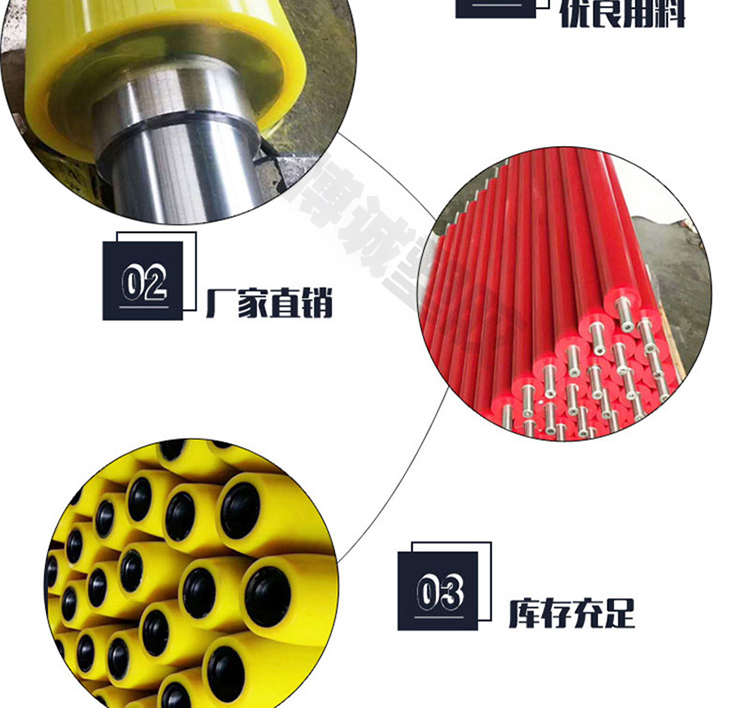 Customized polyurethane packaging machinery, roller, forklift wheel, 95A, gluing hardware, rubber wheel, PU adhesive surface