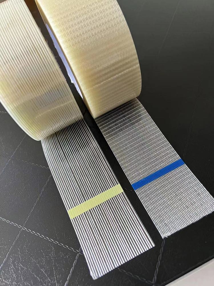 Striped Fiberglass Tape High Viscosity Fixed Strength Tensile No Residue Clear Fiberglass Tape