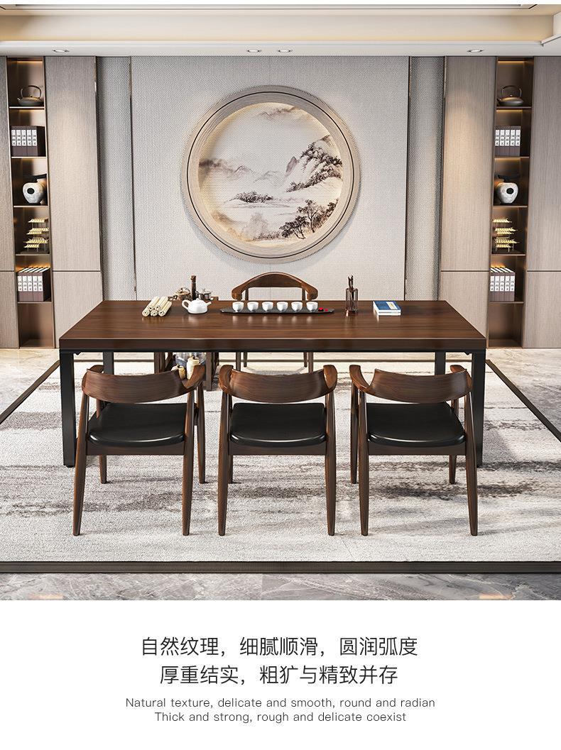 New Chinese style solid wood tea table combination household tea making table tea table black walnut wood Zen simple office tea art table