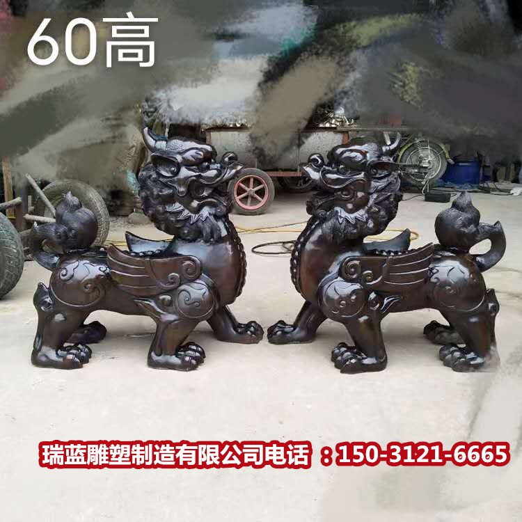 Copper Pixiu Sculpture Manufacturer All Copper Pixiu Town Animal Decoration Hotel Unit Entrance Large Pixiu Customization