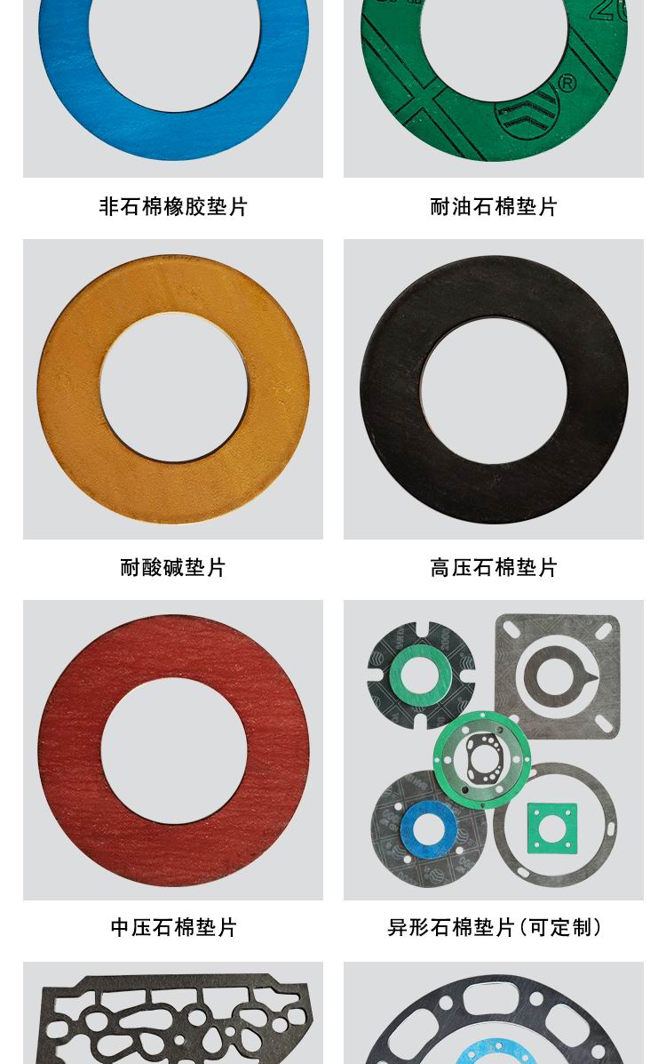 Asbestos rubber gasket, oil and high temperature resistant circular flange sealing gasket, non-standard customized DN50/65/80/100