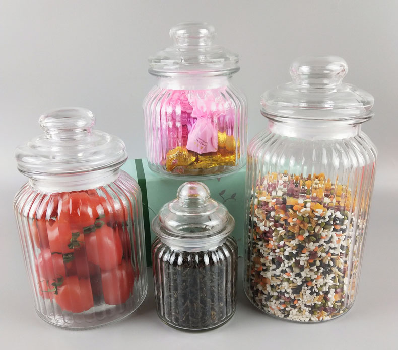 Kitchen glass sealed jar Food seasoning and miscellaneous grain storage jar Honey jar Transparent tea jar Jam jar Storage jar