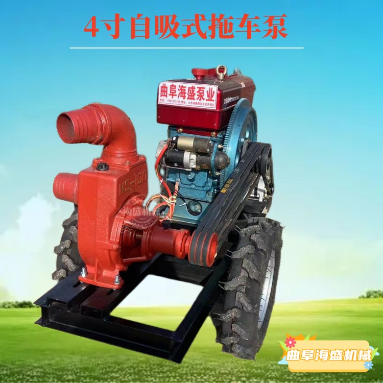 Mobile self priming pump truck with high lift, drought resistance and drainage pump, 180 meters lift, 4-inch dust removal diesel pump