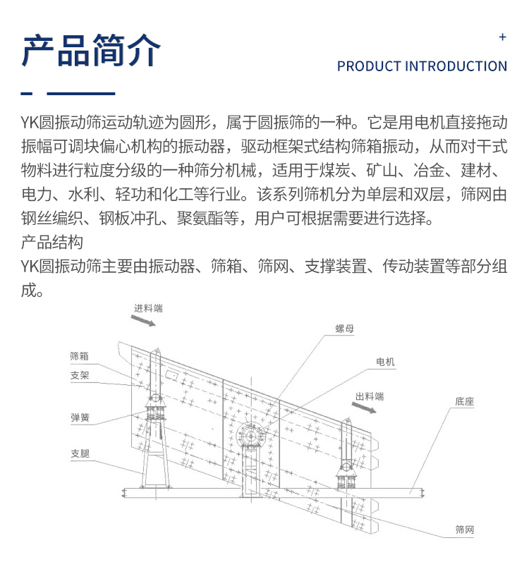 Qianmai Machinery has a large processing capacity and is suitable for YK circular vibrating screen in the sand and gravel coal mining industry