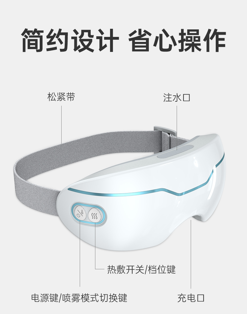 Honghe Steam Eye Mask Eye Protector He-A13 Large and Small Range Atomization Intelligent Charging Timing 2 Temperature Hot Pack