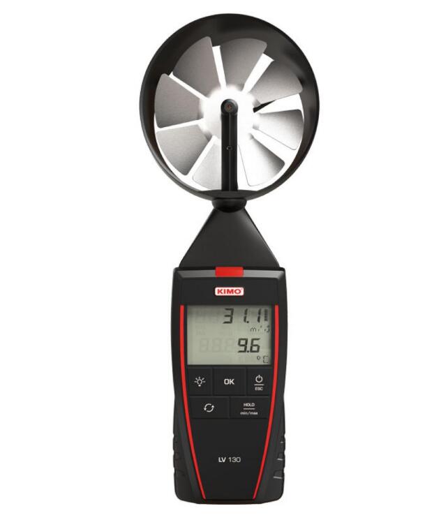 Kaimao Kimo LV130 portable impeller anemometer with air volume hood to measure air volume, wind speed, and temperature