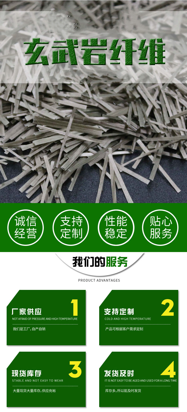 Basalt fiber manufacturers produce high corrosion resistance fibers for highway use, with a large amount of stock available