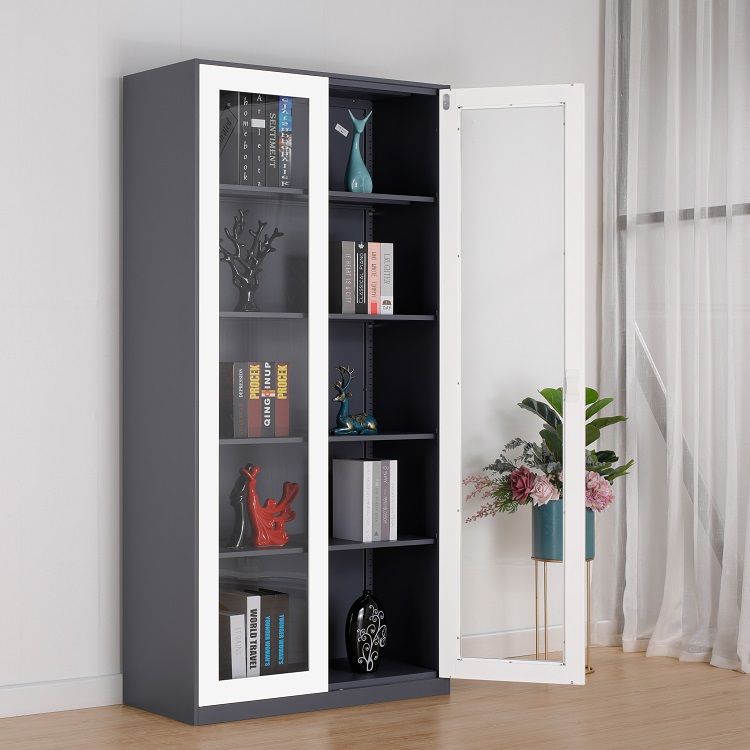 Kefeiya split glass door file cabinet, glass instrument office cabinet, iron sheet file storage cabinet