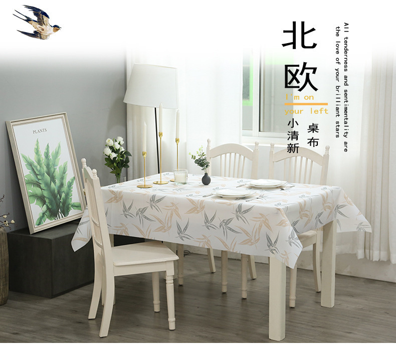 PEVA Home Nordic Style Tea Table Cloth Table Cloth Oil proof, Waterproof, and Anti fouling Table Mat ins Grid
