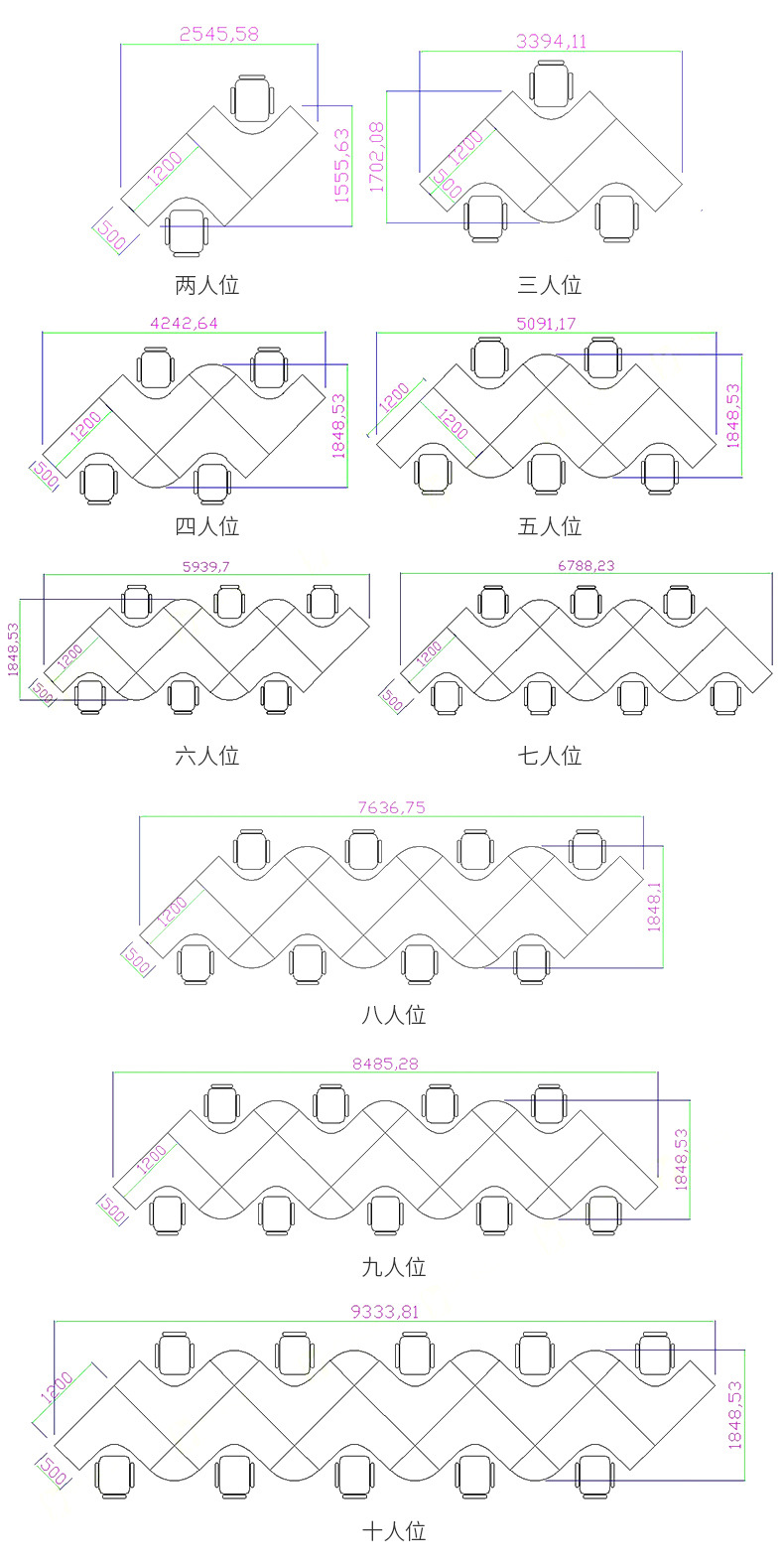 Office minimalist L-shaped screen, desk holder, staff office computer, desk and chair combination, four person office furniture