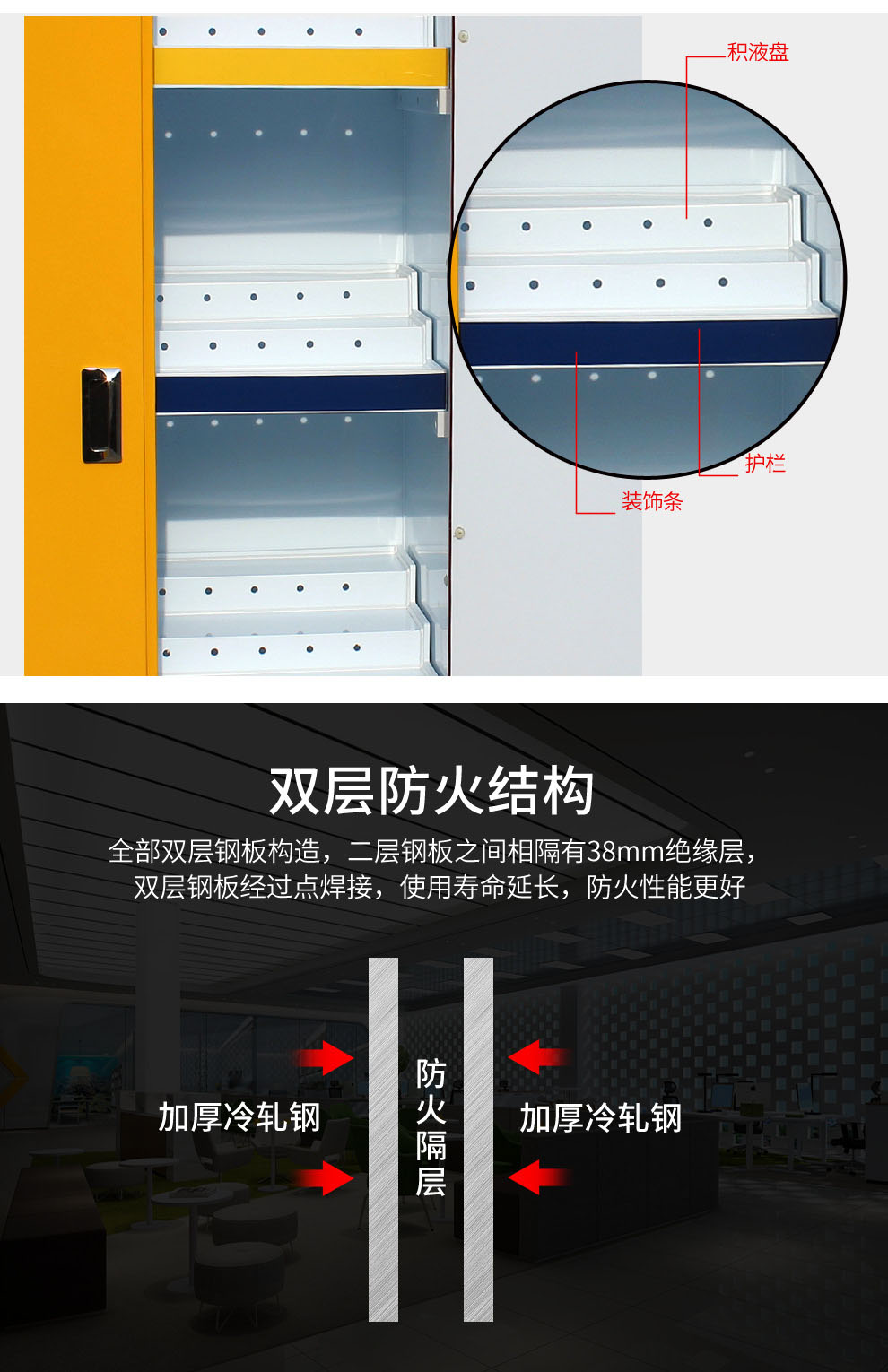 Chemical toxic hemp cabinet, steel double-layer thickened drug cabinet, explosion-proof, flammable, and toxic material cabinet for school laboratory use